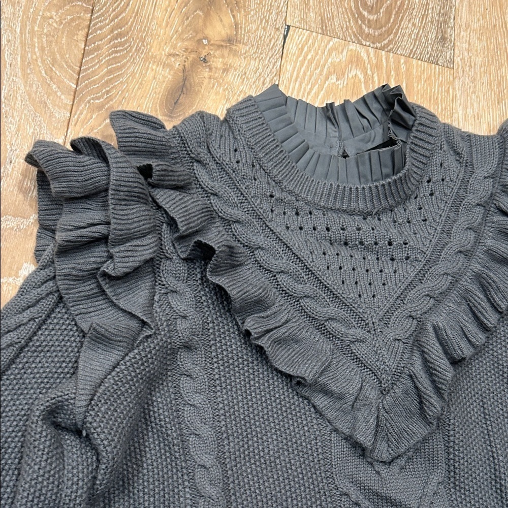 Ted Baker Denita Ruffle Yolk Sweater Charcoal - Picture 6 of 12